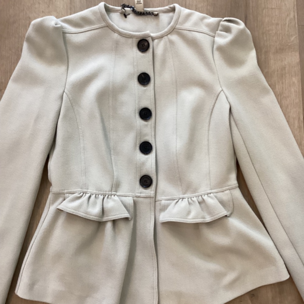 BURBERRY LONDON PEPLUM RUFFLE BLAZER JACKET 40 US 6 - Picture 3 of 10